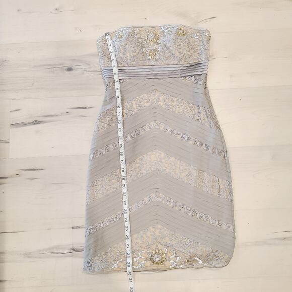 Sue Wong Nocturne Beaded Strapless Cocktail Dress - Picture 6 of 6